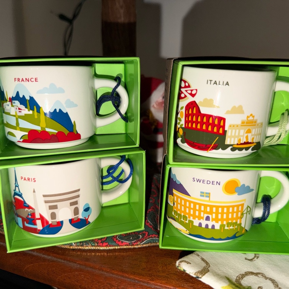 Starbucks YAH 4 ornaments (2oz)
